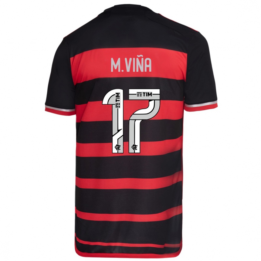 Kids Football Matias Vina #17 Red Black Home Jersey 2024/25 T-Shirt Za