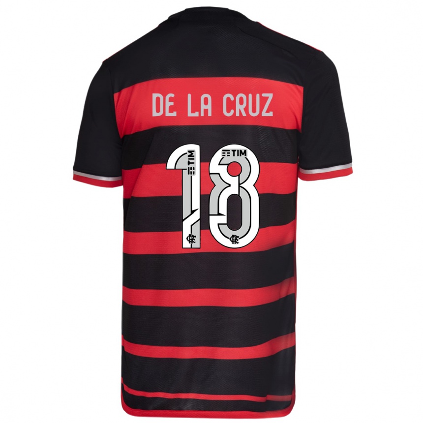 Kids Football Nicolás De La Cruz #18 Red Black Home Jersey 2024/25 T-Shirt Za