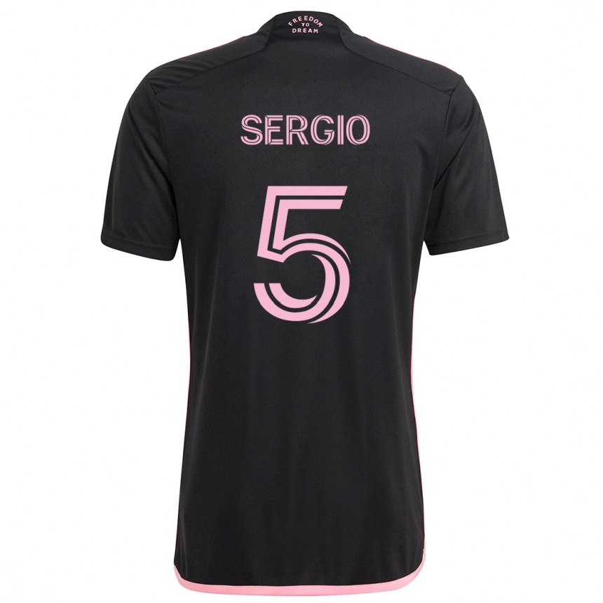 Kids Football Sergio Busquets #5 Black Away Jersey 2024/25 T-Shirt Za