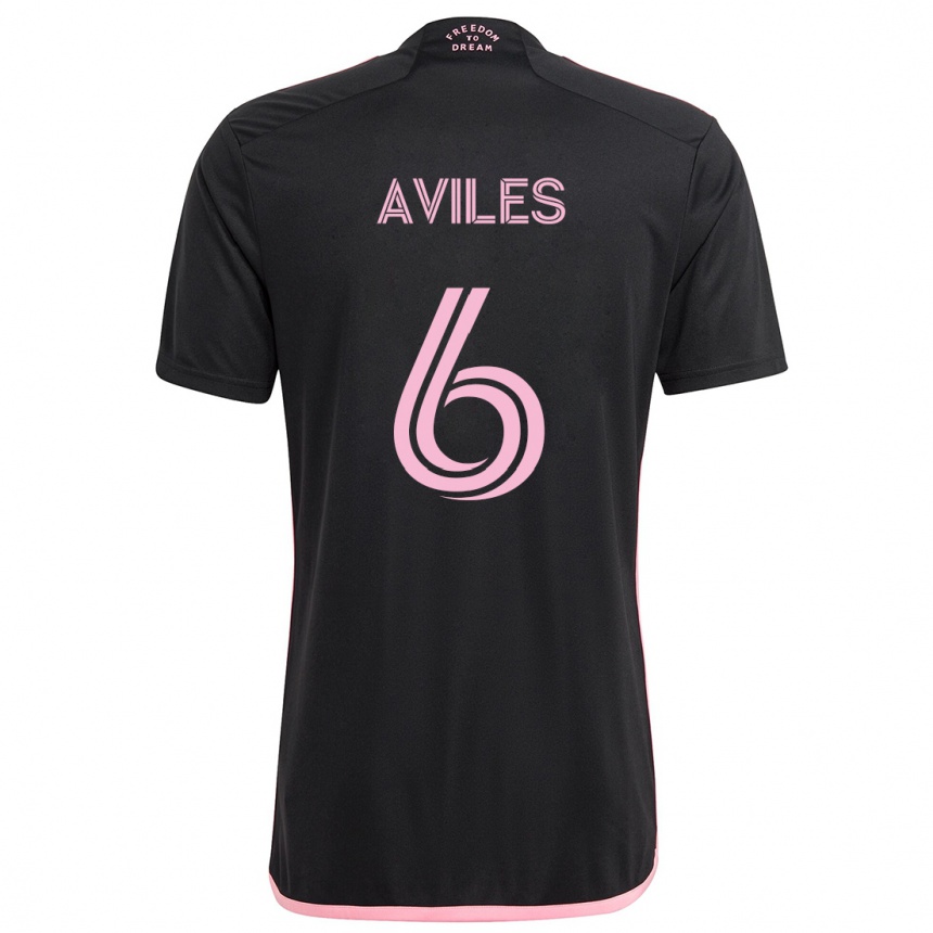 Kids Football Tomás Avilés #6 Black Away Jersey 2024/25 T-Shirt Za