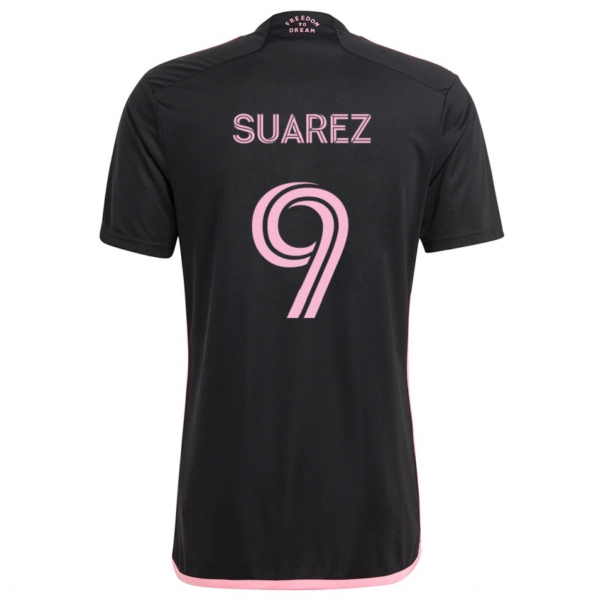 Kids Football Luis Suárez #9 Black Away Jersey 2024/25 T-Shirt Za