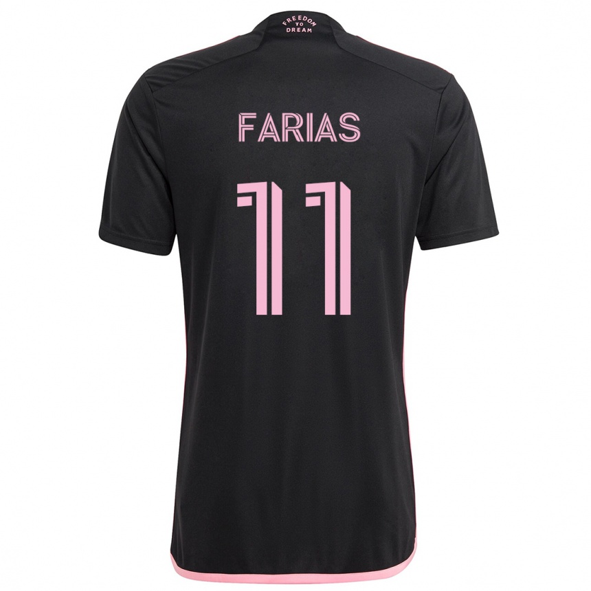 Kids Football Facundo Farías #11 Black Away Jersey 2024/25 T-Shirt Za