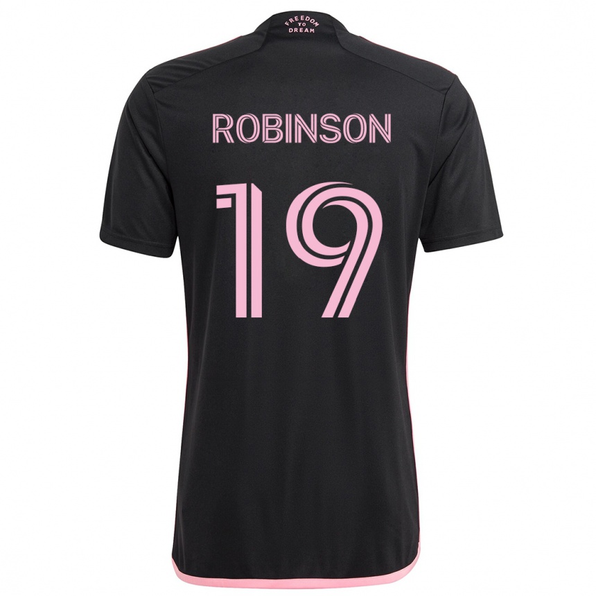 Kids Football Robbie Robinson #19 Black Away Jersey 2024/25 T-Shirt Za