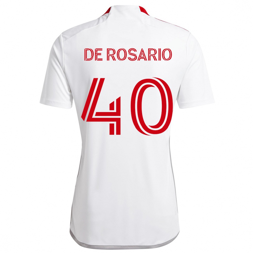 Kids Football Adisa De Rosario #40 White Red Away Jersey 2024/25 T-Shirt Za