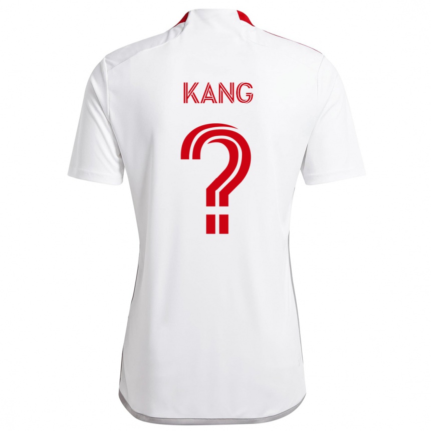 Kids Football Ethan Kang #0 White Red Away Jersey 2024/25 T-Shirt Za