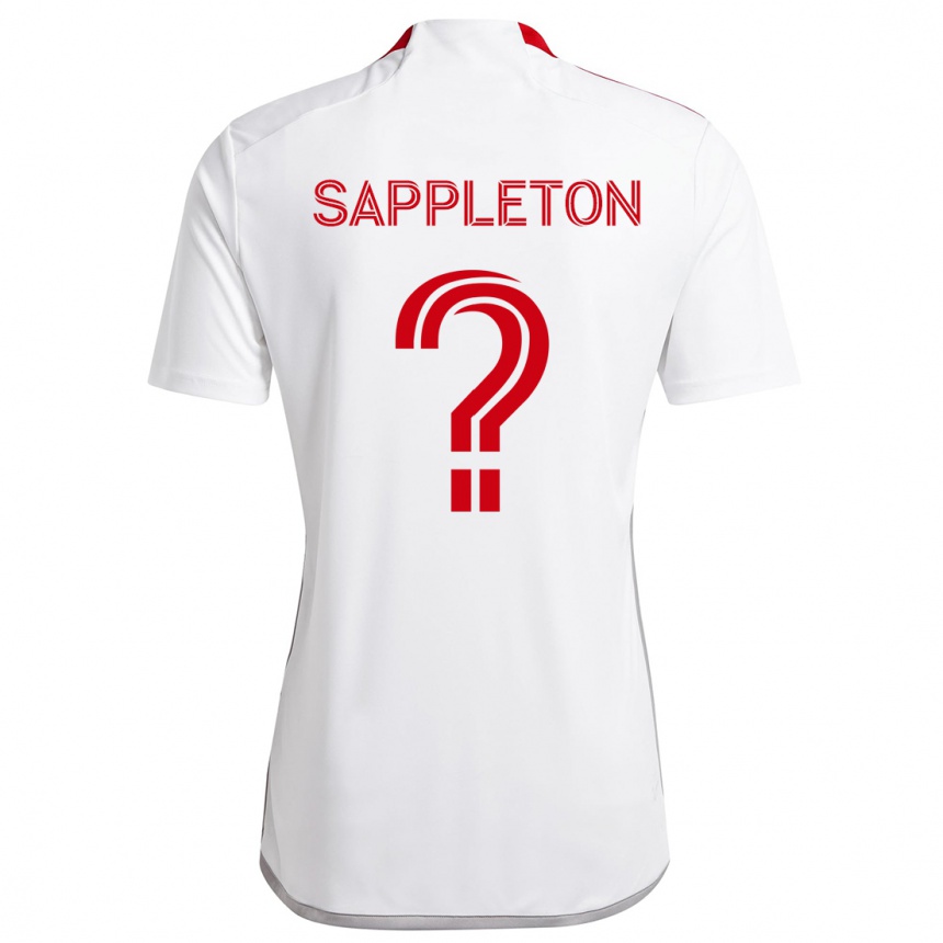 Kids Football Spencer Sappleton #0 White Red Away Jersey 2024/25 T-Shirt Za