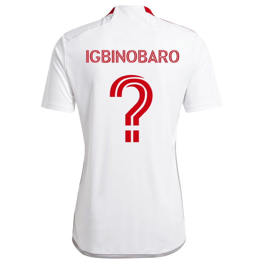 Kids Football Philip Igbinobaro #0 White Red Away Jersey 2024/25 T-Shirt Za