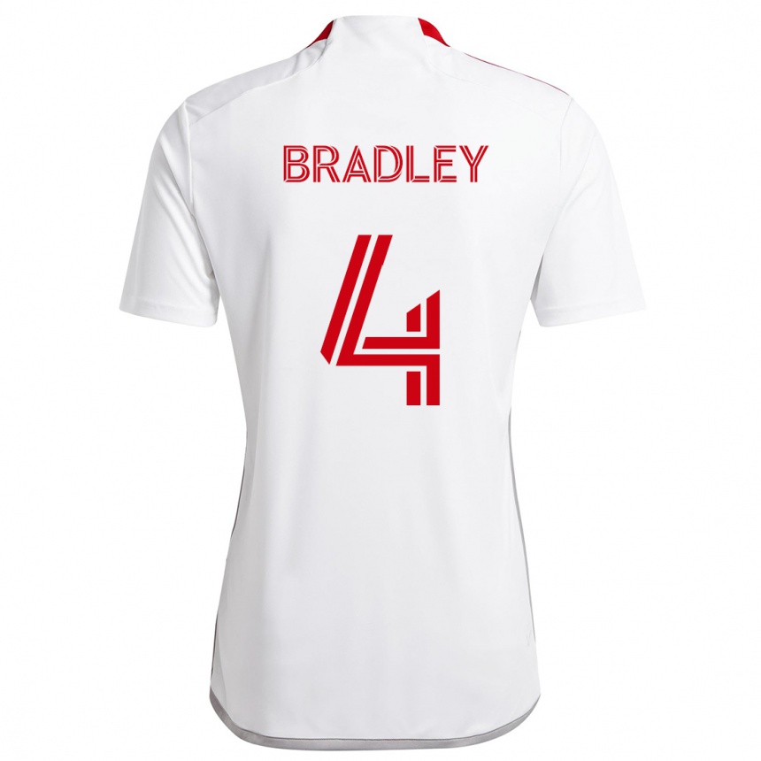 Kids Football Michael Bradley #4 White Red Away Jersey 2024/25 T-Shirt Za