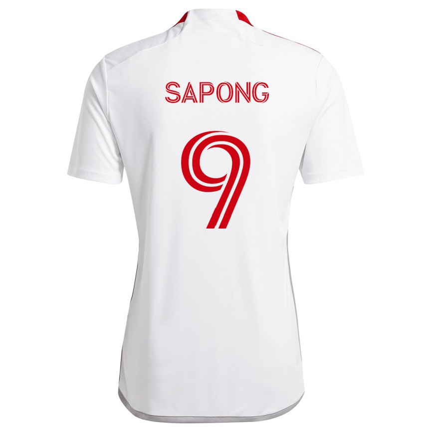 Kids Football C.j. Sapong #9 White Red Away Jersey 2024/25 T-Shirt Za