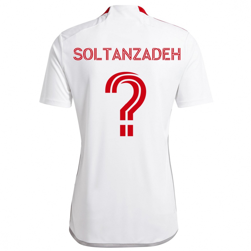 Kids Football Shayan Soltanzadeh #0 White Red Away Jersey 2024/25 T-Shirt Za