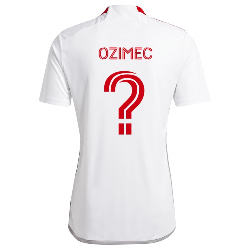 Kids Football Lucas Ozimec #0 White Red Away Jersey 2024/25 T-Shirt Za