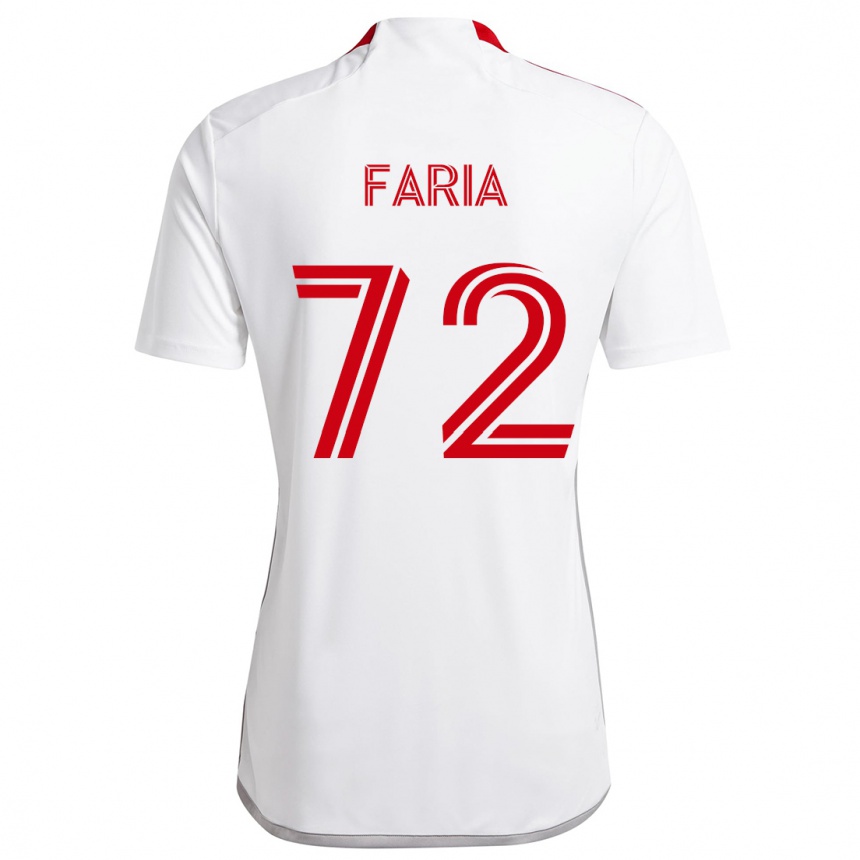 Kids Football Jordan Faria #72 White Red Away Jersey 2024/25 T-Shirt Za