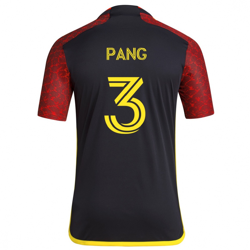 Kids Football Kaylene Pang #3 Red Black Away Jersey 2024/25 T-Shirt Za