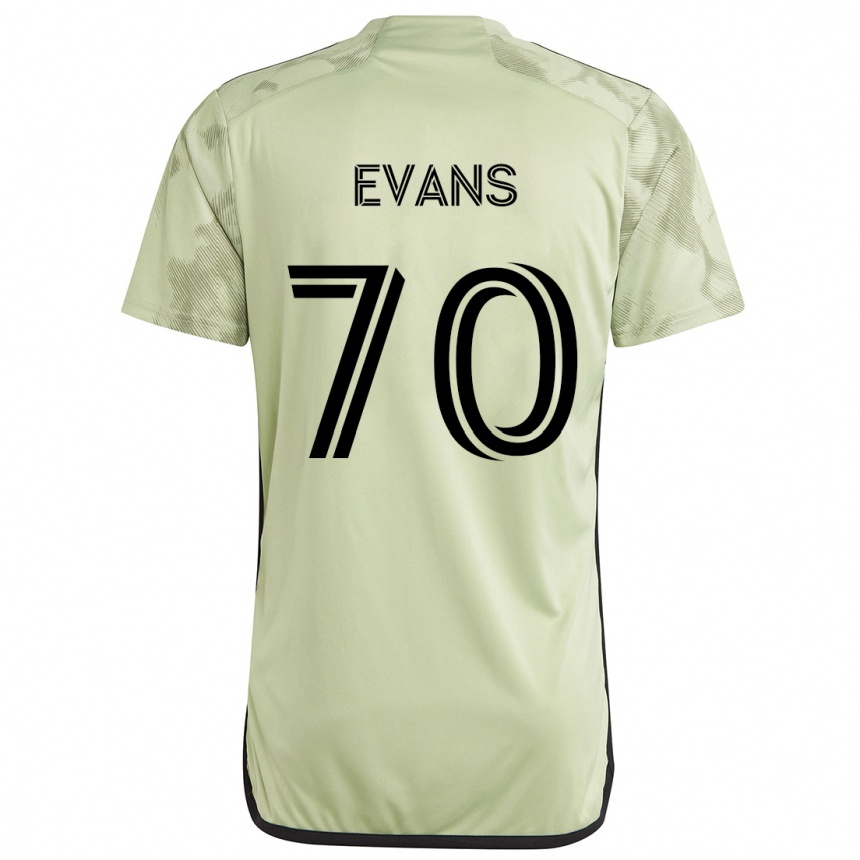 Kids Football Matthew Evans #70 Light Green Away Jersey 2024/25 T-Shirt Za