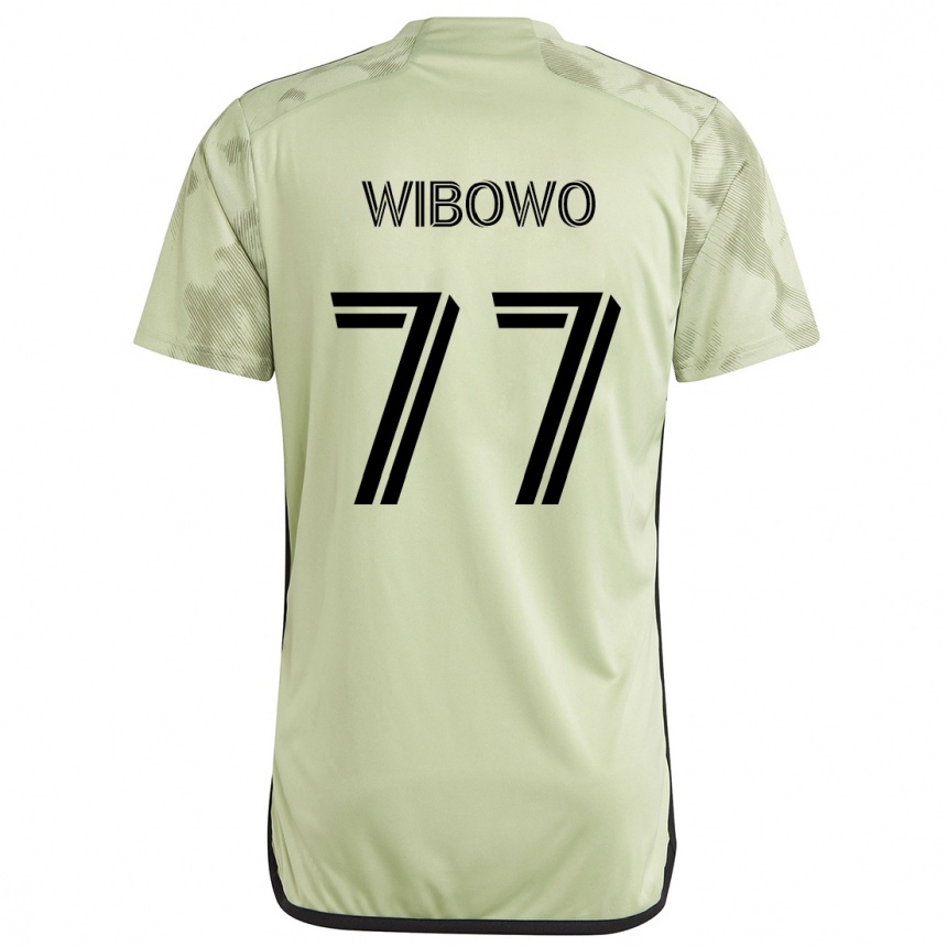 Kids Football Adrian Wibowo #77 Light Green Away Jersey 2024/25 T-Shirt Za