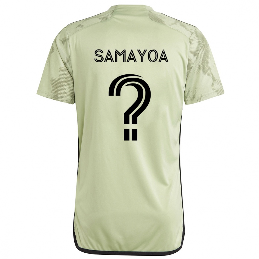 Kids Football Adriano Samayoa #0 Light Green Away Jersey 2024/25 T-Shirt Za