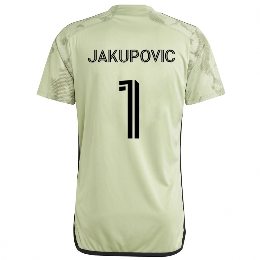 Kids Football Eldin Jakupović #1 Light Green Away Jersey 2024/25 T-Shirt Za