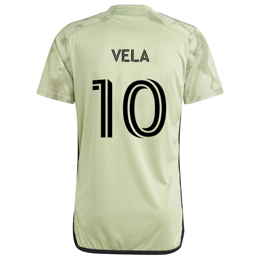 Kids Football Carlos Vela #10 Light Green Away Jersey 2024/25 T-Shirt Za