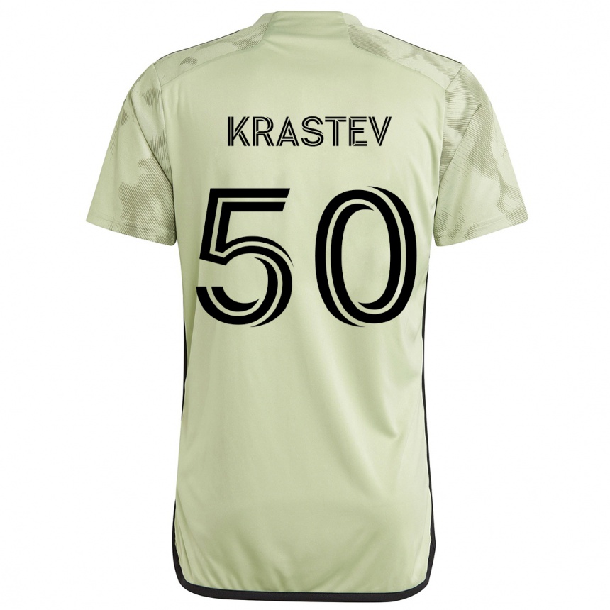 Kids Football Filip Krastev #50 Light Green Away Jersey 2024/25 T-Shirt Za