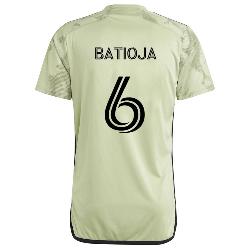 Kids Football Jeremy Batioja #6 Light Green Away Jersey 2024/25 T-Shirt Za