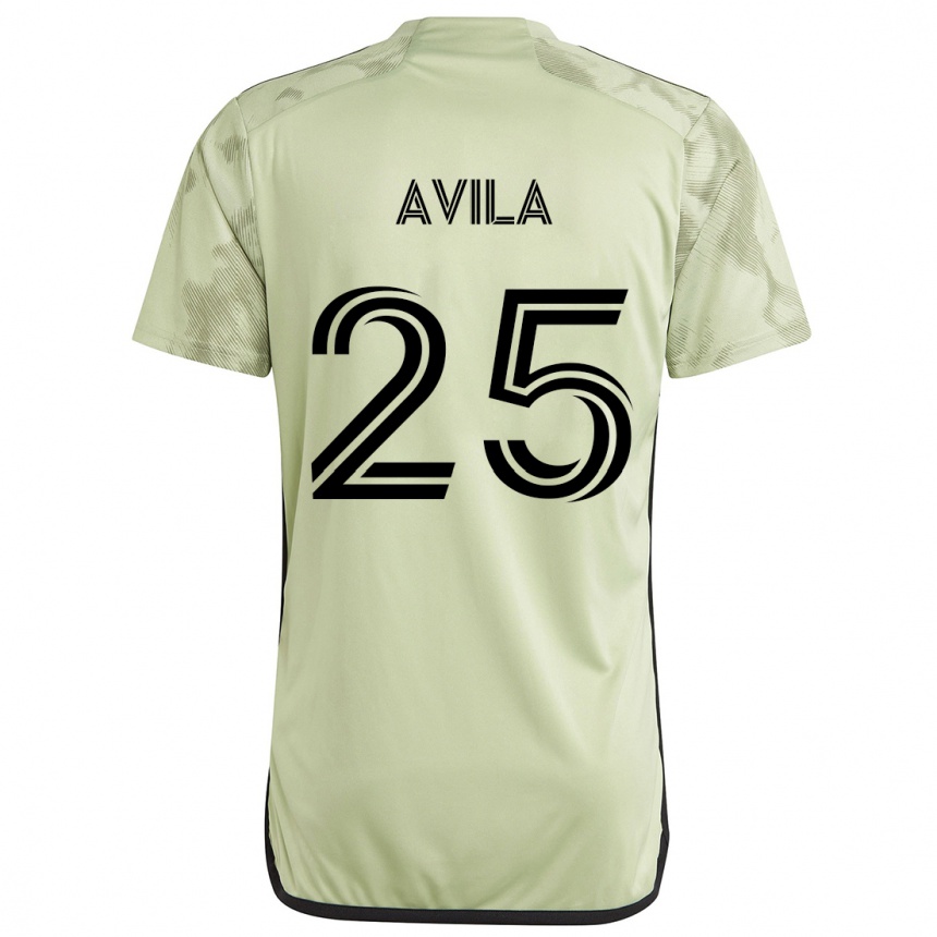 Kids Football Armando Avila #25 Light Green Away Jersey 2024/25 T-Shirt Za