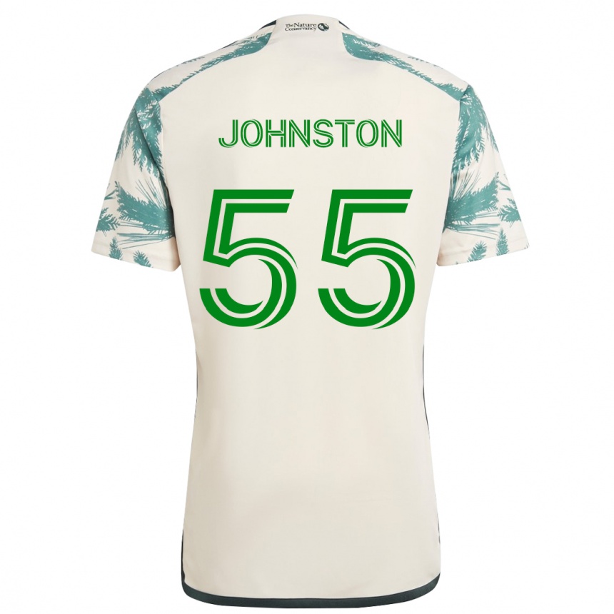 Kids Football Malcolm Johnston #55 Beige Brown Away Jersey 2024/25 T-Shirt Za