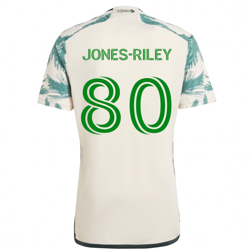 Kids Football Jaden Jones-Riley #80 Beige Brown Away Jersey 2024/25 T-Shirt Za