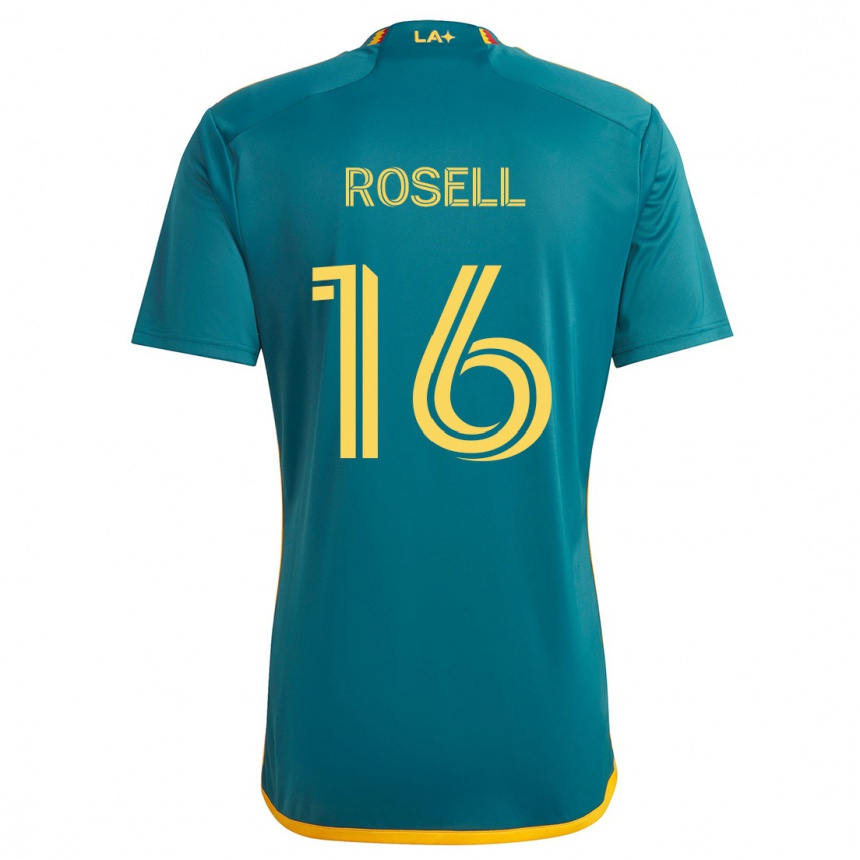 Kids Football Uri Rosell #16 Green Yellow Away Jersey 2024/25 T-Shirt Za