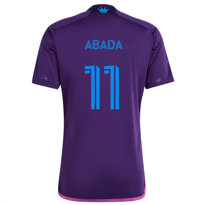 Kids Football Liel Abada #11 Purple Blue Away Jersey 2024/25 T-Shirt Za