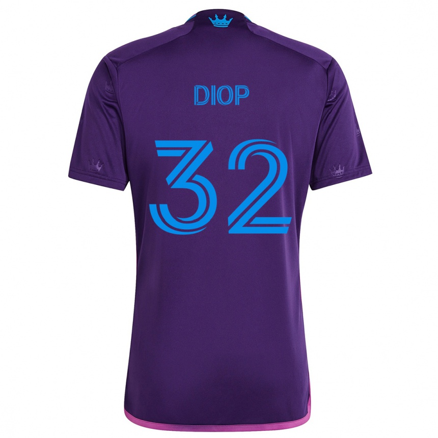 Kids Football Hamady Diop #32 Purple Blue Away Jersey 2024/25 T-Shirt Za