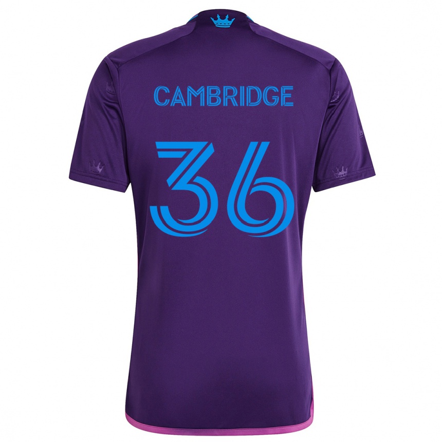 Kids Football Brandon Cambridge #36 Purple Blue Away Jersey 2024/25 T-Shirt Za