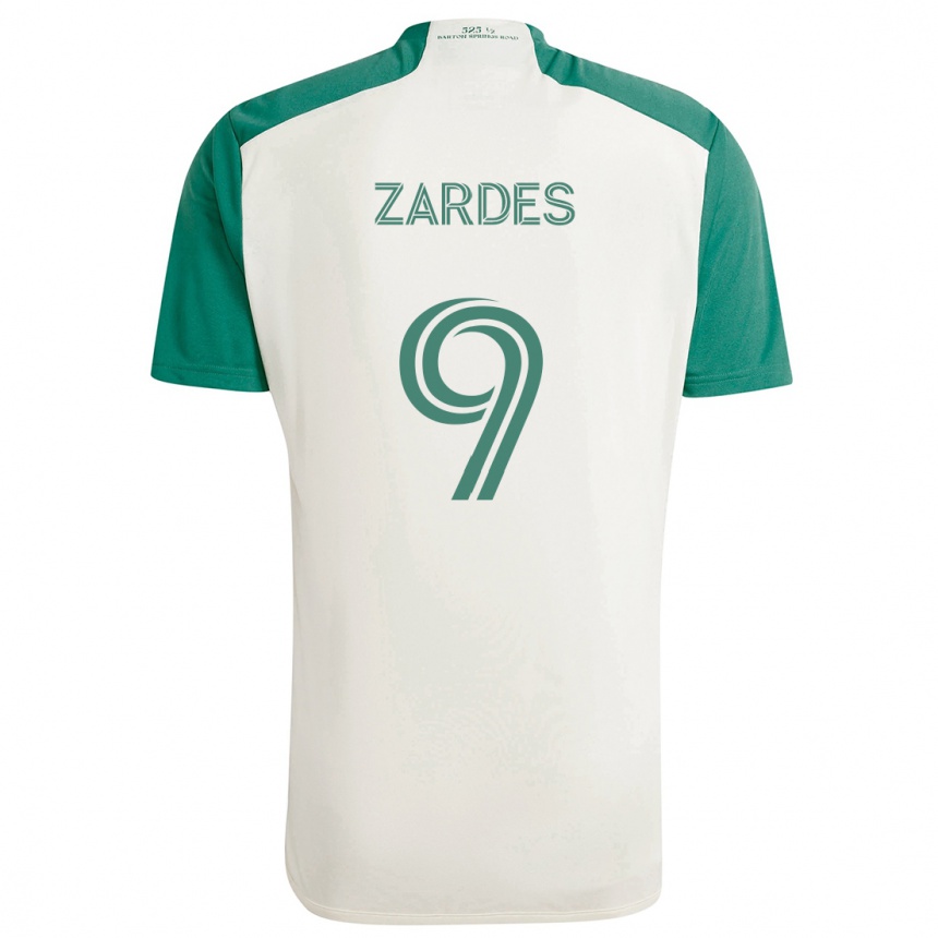 Kids Football Gyasi Zardes #9 Tan Green Away Jersey 2024/25 T-Shirt Za