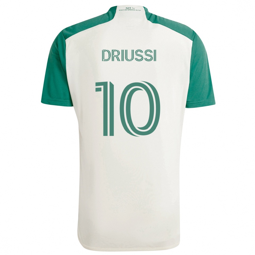 Kids Football Sebastián Driussi #10 Tan Green Away Jersey 2024/25 T-Shirt Za