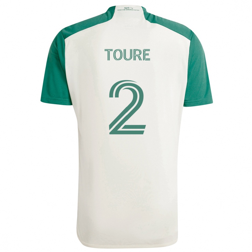 Kids Football Cheick Touré #2 Tan Green Away Jersey 2024/25 T-Shirt Za