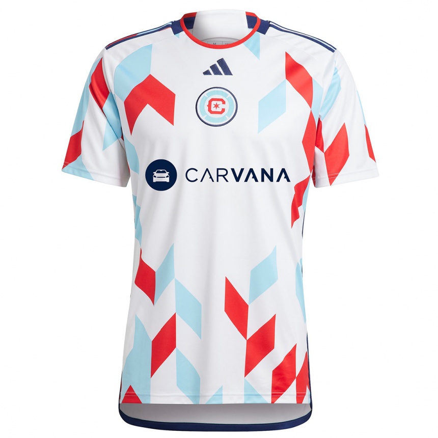 Kids Football Javier Casas #37 White Red Blue Away Jersey 2024/25 T-Shirt Za