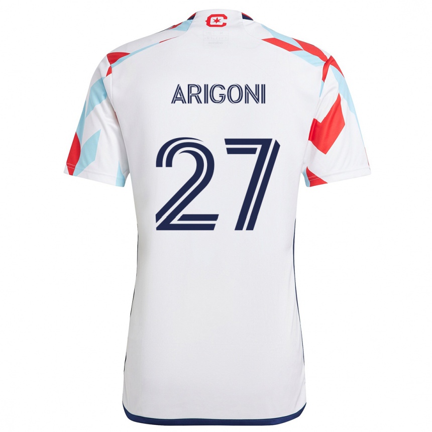 Kids Football Allan Arigoni #27 White Red Blue Away Jersey 2024/25 T-Shirt Za