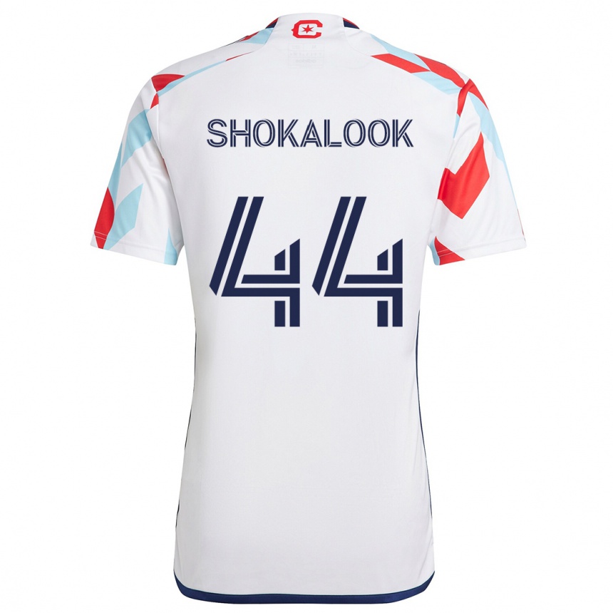 Kids Football Jason Shokalook #44 White Red Blue Away Jersey 2024/25 T-Shirt Za