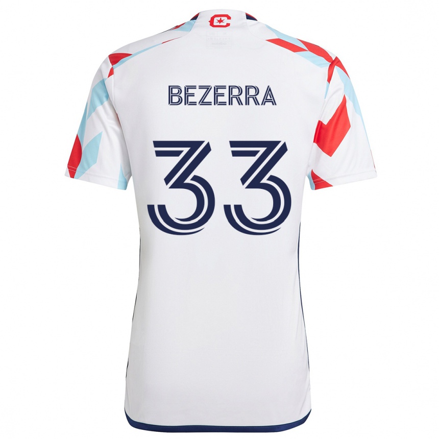 Kids Football Victor Bezerra #33 White Red Blue Away Jersey 2024/25 T-Shirt Za