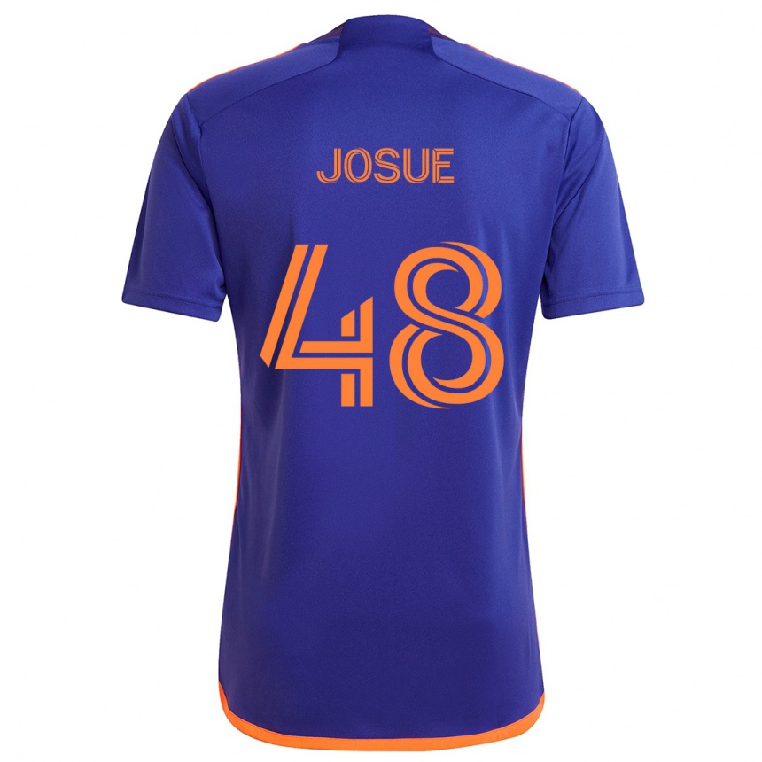 Kids Football Josué #48 Purple Orange Away Jersey 2024/25 T-Shirt Za