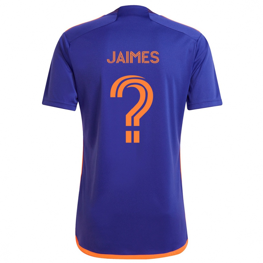 Kids Football Angel Jaimes #0 Purple Orange Away Jersey 2024/25 T-Shirt Za