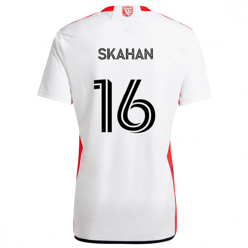 Kids Football Jack Skahan #16 White Red Away Jersey 2024/25 T-Shirt Za