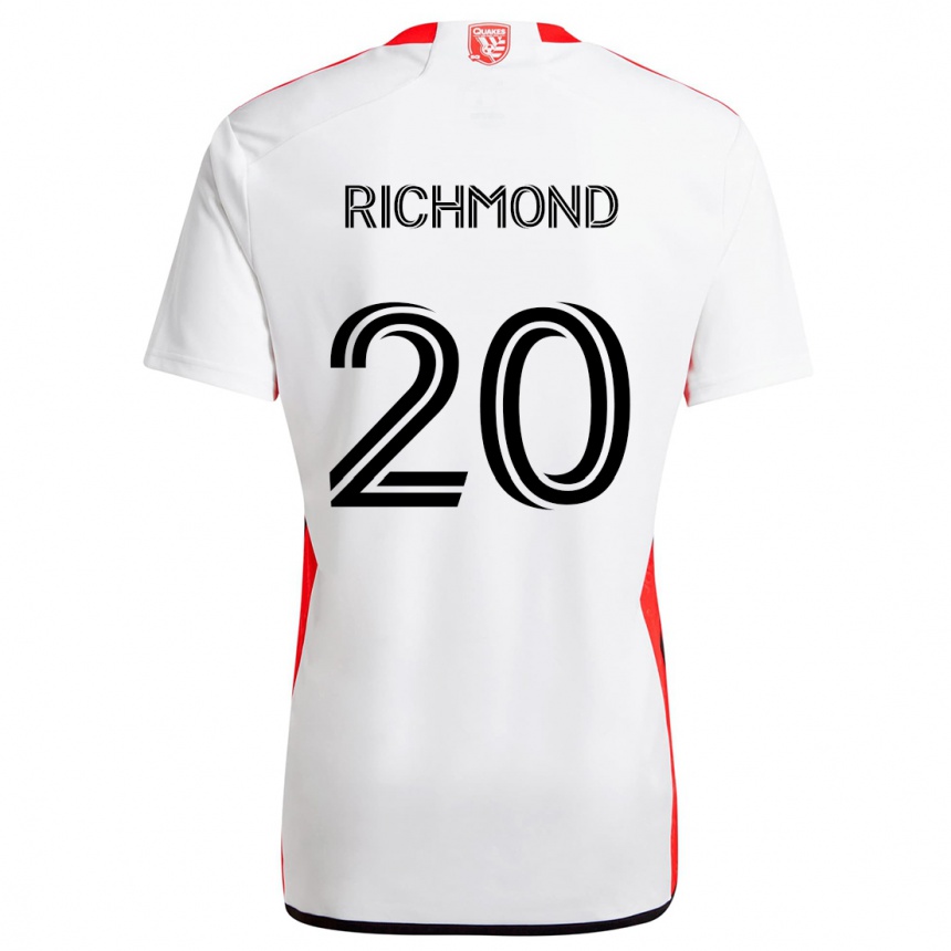 Kids Football Will Richmond #20 White Red Away Jersey 2024/25 T-Shirt Za