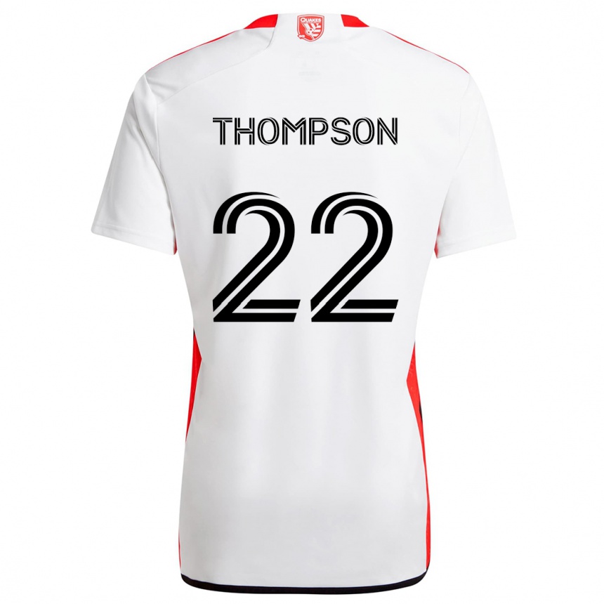 Kids Football Tommy Thompson #22 White Red Away Jersey 2024/25 T-Shirt Za