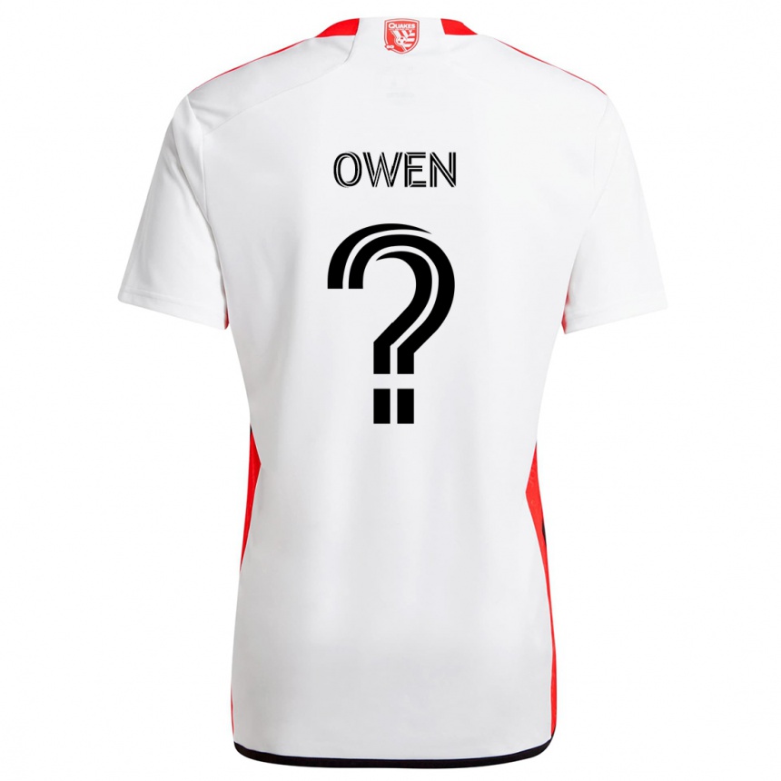 Kids Football Connor Owen #0 White Red Away Jersey 2024/25 T-Shirt Za