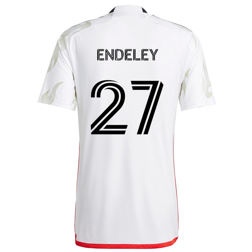 Kids Football Herbert Endeley #27 White Red Black Away Jersey 2024/25 T-Shirt Za