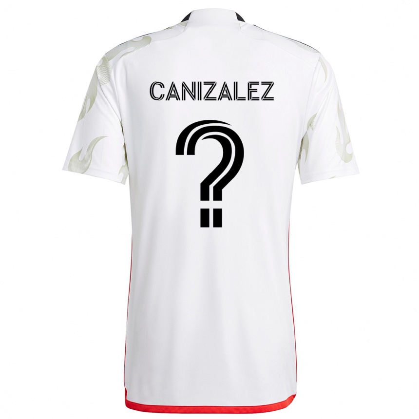 Kids Football Henry Canizalez #0 White Red Black Away Jersey 2024/25 T-Shirt Za