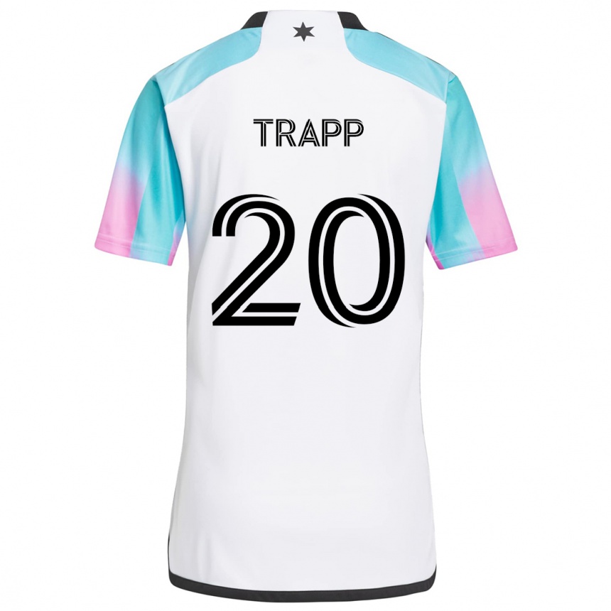 Kids Football Wil Trapp #20 White Blue Black Away Jersey 2024/25 T-Shirt Za