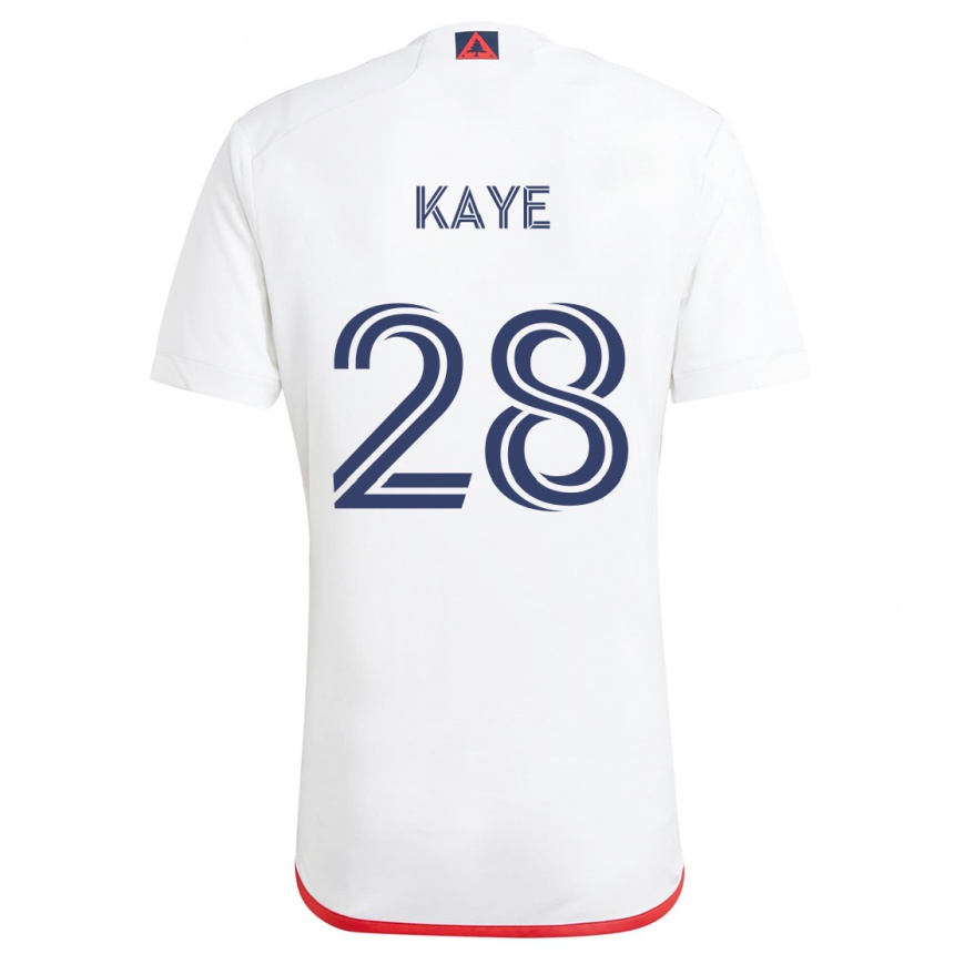 Kids Football Mark-Anthony Kaye #28 White Red Away Jersey 2024/25 T-Shirt Za