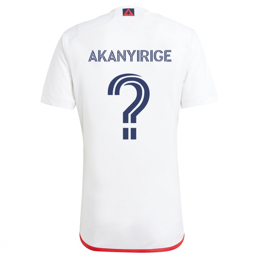 Kids Football Jacob Akanyirige #0 White Red Away Jersey 2024/25 T-Shirt Za