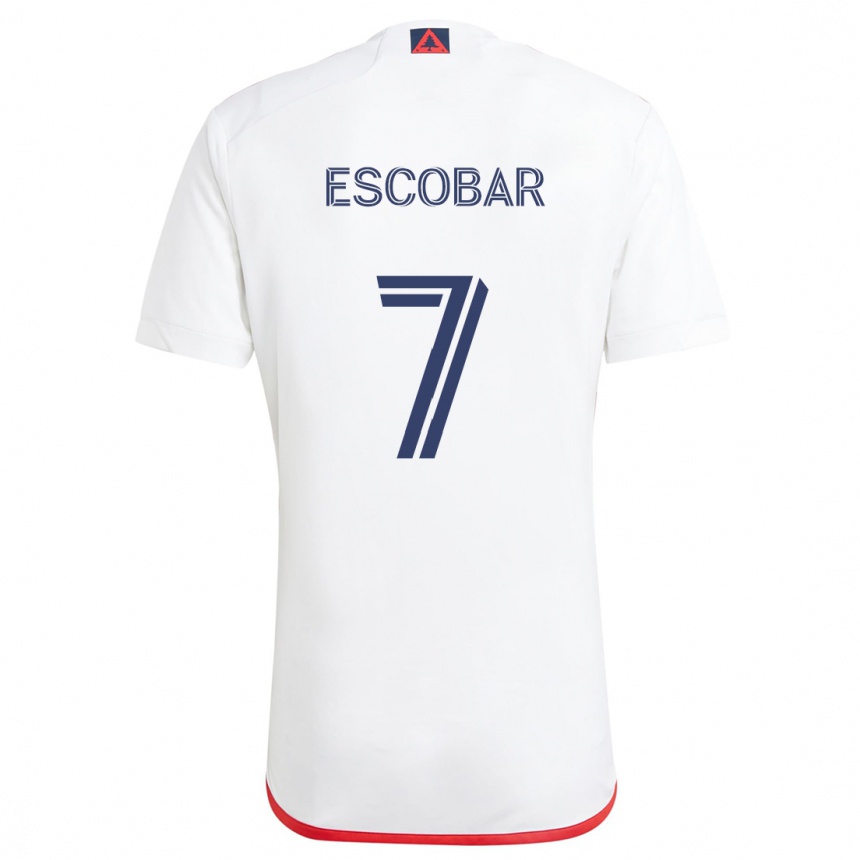 Kids Football Olger Escobar #7 White Red Away Jersey 2024/25 T-Shirt Za